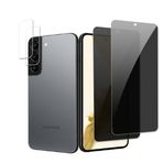 GXAYZ 【4 adet】Samsung Galaxy S22 için görüş koruma folyosu, gizlilik zırhlı koruma camı, [2 x casus önleyici koruyucu cam + 2 x kamera koruması] gözetleme önleyici folyo, anti spy koruyucu cam