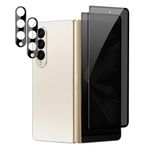 GXAYZ 【4 adet】Samsung Galaxy Z Fold 4 için görüş koruma folyosu, gizlilik zırhlı koruma camı, [2 x casus önleyici koruyucu cam + 2 x kamera koruması] gözetleme önleyici folyo, anti spy koruyucu cam