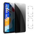GXAYZ 【4 adet】Xiaomi Redmi Note 11/11S için paravan folyo, gizlilik zırhlı koruma camı, [2 x casus önleyici koruyucu cam + 2 x kamera koruması] gözetleme engelleyici folyo, anti spy koruyucu cam