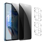 GXAYZ 【4 adet】Xiaomi Redmi Note 12 Pro için paravan folyo, gizlilik zırhlı koruma camı, [2 x casus önleyici koruyucu cam + 2 x kamera koruması] gözetleme engelleyici folyo, anti spy koruyucu cam