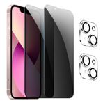 GXAYZ 【iPhone 13 için 4 adet görüş koruma folyosu, gizlilik zırhlı koruma camı, [2 x casus önleyici koruyucu cam + 2 x kamera koruması], gözetleme önleyici folyo, anti spy koruyucu cam