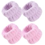 GXGM El bileği Spa yıkama bandı, mikrofiber yüz yıkama bilekliği, mercan emici bileklik, yıkama için, el bileği yıkama bandı, yüz ve duş yıkamak için el bileği bezleri, 4 adet, Bronz, M
