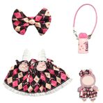 Gxlaihly Labub oyuncak bebek için kıyafet, pelüş bebek kıyafeti, oyuncak bebek kıyafeti, oyuncak bebek kıyafeti, 17 cm büyüklüğünde bebek için kıyafet (pembe etek (pelüş oyuncak olmadan))