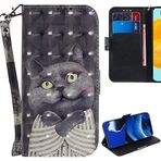 GXLONG Ooboom Kılıf, Xiaomi 12 Lite için, 3D Manyetik Kapaklı Cüzdan Kılıf, PU Deri Destek Çubuk, Fatura Bölmeli Kart Yuvaları ile Bilek Kayışı - Gri Kedi