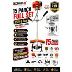 Gxt Germany 15In1 Benzinli Yan Tip Tırpan Çapa Makinesi Çelik Pistonlu Full Set + Akrobat Çapalama