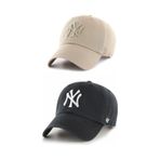 Gyes Spor Ny Şapka Unisex 2'li Takım Arkası Cırtlı Ayarlanabilir Acik Bej Siyah Açık Bej