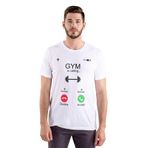 Gym is Calling Komik Baskılı Spor Tişört, Fitness Motivasyon Tasarım, Kısa Kollu Erkek Body Building Gym Tshirt (Beyaz, S)