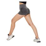 Gymhams Ekstra Mini Push Up ŞORT Kalçası Büzgülü Spor Fitness Yoga Kalça Şekillendirici (mini-melanj, L)