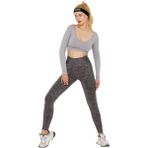 Gymhams Granit Gri Kalçası Büzgülü Push Up Kalça Şekillendirici Toparlayıcı Spor Fitness Tayt Seamless Tayt - Gri - Gri - XL
