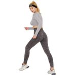 Gymhams Granit Gri Kalçası Büzgülü Push Up Kalça Şekillendirici Toparlayıcı Spor Fitness Tayt Seamless Tayt - Gri - Gri - XS