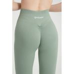Gymhams Yeşil Kalçası Büzgülü Premium Fitilli Ekstra Push Up Tayt Yeşil