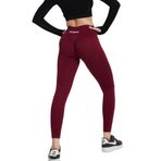 GYMHAMS Yüksek Bel Kalça Şekillendirici Spor Tayt, Push Up Etkili, Büzgülü Tasarım, Bordo (Bordo, S)