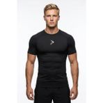 Gymhard Pro-Fıt Compression Tişört Erkek Düz Desenli Nefes Alabilir Kumaş ile Slim Kesim - Siyah