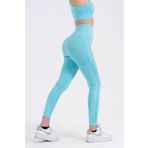GYMXPRO Dikişsiz Toz Mavisi Push-up Toparlayıcı Spor Tayt