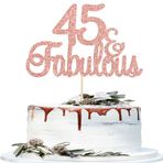 Gyufise 1 Adet 45 ve Muhteşem Pasta Süsleri Pembe Altın 45 ve Muhteşem Pasta Süsleri 45. Doğum Günün Kutlu Olsun için 45 Parti Süslemeleri 45 Yıl Dönümü Doğum Günü Pastası Süslemeleri Malzemeleri