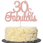Gyufise 1 Adet Pembe Altın 30 & Muhteşem Pasta Süsleri 30 ve Muhteşem Pasta Süsleri 30. Doğum Günün Kutlu Olsun 30 Parti Dekorasyonuna Şerefe 30 Yıl Dönümü Doğum Günü Pastası Dekorasyon Malzemeleri