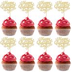 Gyufise 24 Adet Mutlu Sevgililer Günü Cupcake Süsleri Simli Tatlı Aşk Be Mine Sevgililer Günü Cupcake Kürdanları Sevgililer Günü Teması Doğum Günü Partisi Pasta Süslemeleri Malzemeleri Altın