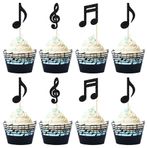 Gyufise 36 Adet Müzik Notaları Cupcake Süsleri ve Sarıcılar Parıltılı Müzik Sembolleri Kaya Müzik Teması Bebek Partisi Çocuklar Doğum Günü Partisi Kek Dekorasyon Malzemeleri