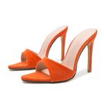 Gzhmman High Heels Sivri Burnu Orange Kadın Yüksek Topuklu Ayakkabı