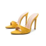 Gzhmman High Heels Sivri Burnu Yellow Kadın Yüksek Topuklu Ayakkabı