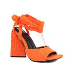 Gzhmman High Heels Strappy Burnu Açık Orange Kadın Tıknaz Topuklu Ayakkabı