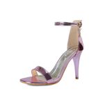 Gzhmman High Heels Yüksek Topuklu Kare Burun Ayak Bileği Kemerli Pink Kadın Sandalet