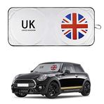GZSH Mini Cooper Union Jack Ön Cam Güneşliği MINI Cooper Clubman Countryman Union Jack Aksesuarları Blokları UV Işınları Aracı Serin Tutar (Kırmızı)