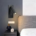 GZZBMY Anahtarlı ve USB Şarj Portlu LED Duvar Lambası Duvar Lambası 350° Döndürme Spot Okuma Lambası Yatak Odası Başucu Oturma Odası Koridor için Duvar Aydınlatması (Noire B, Sıcak Işık)