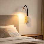 GZZBMY LED duvar lambaları kuğu boynu lamba 360° dönebilir ayarlanabilir açı duvar aydınlatması şalterli okuma lambası duvar lambası oturma odası yatak odası komodin için (altın, sıcak ışık)