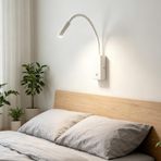 GZZBMY LED duvar lambaları kuğu boynu lamba 360° dönebilir ayarlanabilir açı duvar aydınlatması şalterli okuma lambası duvar lambası oturma odası yatak odası komodin için (beyaz, beyaz ışık)
