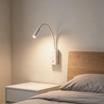 GZZBMY LED duvar lambaları kuğu boynu lamba 360° dönebilir ayarlanabilir açı duvar aydınlatması şalterli okuma lambası duvar lambası oturma odası yatak odası komodin için (beyaz, doğal ışık)