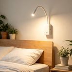 GZZBMY LED duvar lambaları kuğu boynu lamba 360° dönebilir ayarlanabilir açı duvar aydınlatması şalterli okuma lambası duvar lambası oturma odası yatak odası komodin için (beyaz, sıcak ışık)