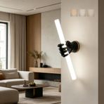 GZZBMY LED duvar lambaları üç renk sıcaklığı kısılabilir duvar lambası modern minimalist akrilik duvar aydınlatması iç mekan yatak odası koridor oturma odası merdiven boşluğu için 3000 K-6500 K (siyah