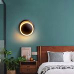 GZZBMY LED İç Mekan Duvar Lambası 360° Dönen Ayarlanabilir Açı Duvar Lambası Modern Yuvarlak Alüminyum Yaratıcı Duvar Aydınlatma Yatak Odası Oturma Odası Koridor Merdiven (Siyah, Sıcak Işık)