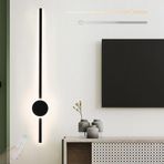 GZZBMY LED İç Mekan Duvar Lambası Kısılabilir Duvar Aydınlatması Uzaktan Kumandalı 3000 K-6500K Modern Çizgi Akrilik Duvar Lambası Yatak Odası Oturma Odası Merdiven için (Yuvarlak Siyah, 120 cm)
