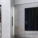 GZZBMY LED İç Mekan Duvar Lambası Modern Minimalist Uzun Duvar Aydınlatma Yaratıcılık Metal Alüminyum Yatak Odası Oturma Odası Koridor Merdiven Duvar Lambası (Siyah Beyaz Işık, 80 cm)