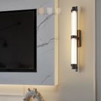 GZZBMY LED İç Mekan Duvar Lambası Üç Renkli Kısılabilir Modern Duvar Lambası Akrilik Yatak Odası Başucu Oturma Odası Koridor için Uzun Duvar Aydınlatma 3000 K-6500K (Siyah, 70 cm)