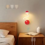 GZZBMY LED Şarj Edilebilir Hareket Sensörlü Duvar Lambası Döndürme Duvar Lambası Üç Renkli Kısılabilir Manyetik Duvar Aydınlatma Yatak Odası Oturma Odası Koridor Merdiven (Kırmızı, 1 Adet)