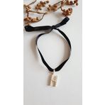 H HARF TARZ İNCİLİ KURDELA CHOKER KOLYE