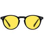 H HELMUT JUST yuvarlak güneş gözlüğü erkekler kadınlar için gece sürüş görüş gözlükleri Vintage Retro Polarize Tr90 Asetat Çerçeveler Unisex UV400 koruma