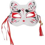 H Japon El-Boyalı Tilki Maskesi Kabuki Kitsune Yarım Yüz Maskesi Anime Cosplay Cadılar Bayramı Partisi Masquerade Kostüm Sahne (Yurt Dışından) - Renkli - Yok