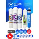 H-MAX Reverse Osmosis System Hanedan Marka Su Arıtma Cihazı Filtresi Kapalı Kasa 5'li Filtre Seti - Membran Filtre - A0055