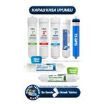 H-MAX Reverse Osmosis System Quick Yeni Sezon 7'li Alkali - Mineral Filtreli Kapalı Kasa Su Arıtma Filtre Seti - 016