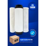 H-MAX Reverse Osmosis System Su Arıtma Cihazı Açık Kasa Inline Filtre Seti Toplamda 25X3 75 Adet