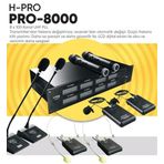 H-Pro PRO-8000 2 El 2 Yaka 2 Kürsü 2 Headset 8'li Telsiz Mikrofon Sistemi