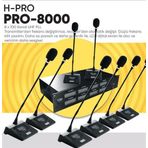 H-Pro PRO-8000 8'li 100 Kanal Masaüstü Kablosuz Mikrofon