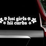 H-TRADINGS Hot Girls Hit Curbs Çıkartması Beyaz Parlak Vinil Çıkartma 9 X 2 İnç Arabalar, Pencereler, Tablet, Kaykay Kar Motosikletleri, Kamyonetler, Kamyonetler, Duvarlar, Dizüstü Bilgisayar