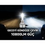 H1 Led Xenon Beyaz Far Ampulü 60w 10800lm 6000k Şimşek Etkili S-line Çiftli Set