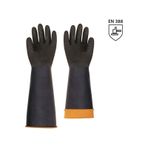 H2-60 Asit Eldiveni Siyah 60cm Avuçiçi Tırtıklı