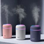 H2O Mini Buhar Makinesi LED Işıklı Hava Nemlendirici 1 Parça Kompakt Tasarım Ev Ofis Araç - Pembe